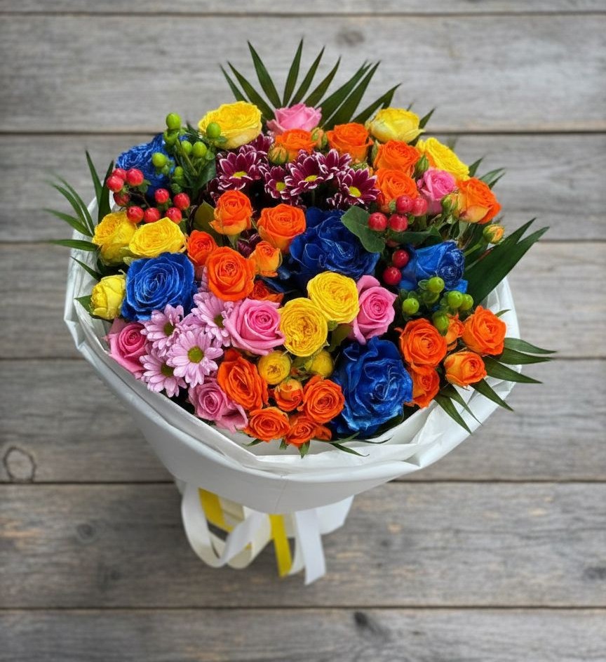 Букет цветов из: Розы и Хризантемы в Левошево