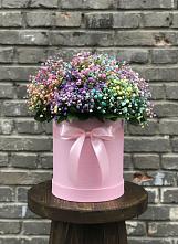Цветочная композиция из Гипсофила и Розы в шляпной коробке #REPLACE_PRED# Левошево