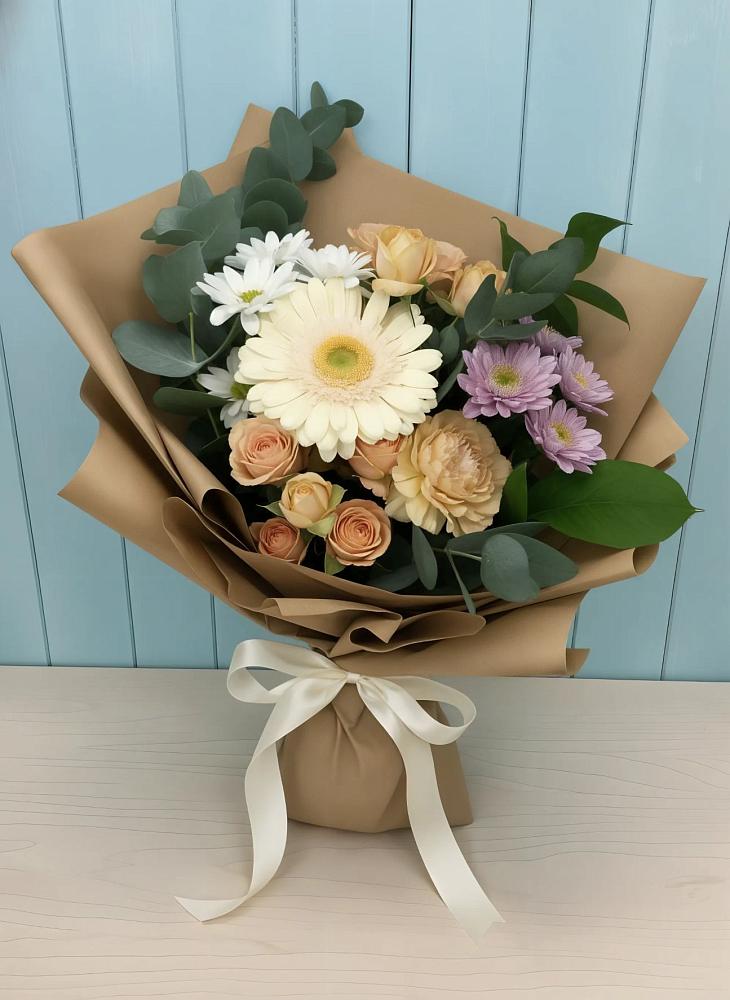 Букет цветов из: Герберы и Хризантемы в Левошево
