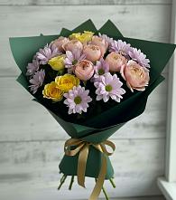 Букет цветов из:  Хризантемы и Розы #REPLACE_PRED# Левошево