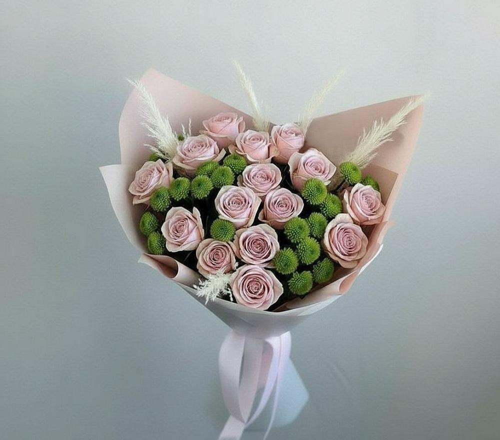 Букет цветов из: Розы и Хризантемы в Левошево