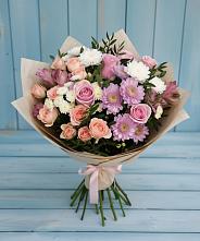 Букет цветов из:  Хризантемы, Розы и Альстромерии #REPLACE_PRED# Левошево