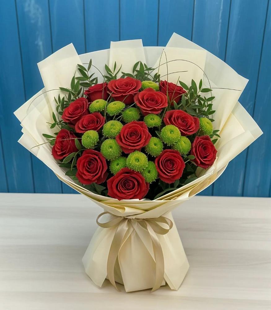 Букет цветов из: Розы и Хризантемы в Левошево