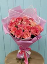Букет 15 Розовых роз Равель в Левошево